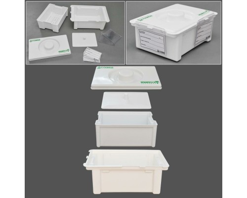 Емкость-контейнер полимерный п/п для дезинфекции и предстерилизационной обработки мед. изделий (с карманом) ЕДПО-3-02-2