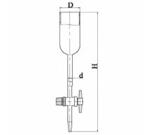 Колонка хроматографическая с краном тефлоновым (эскиз 2-1023-01)