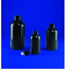 Ёмкость для общелаб. применения (бутылка) град, 500 мл, с уз.горлом, цвет серый, п/эт, Aptaca
