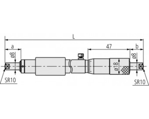 Нутромер 800-825mm двухточечный микрометрический 133-173