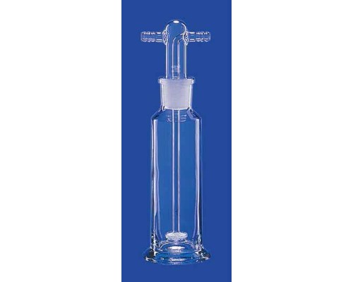 Склянка для промывки газов Lenz 500 мл, со стеклянным оливами, c фильтром, пористость 2